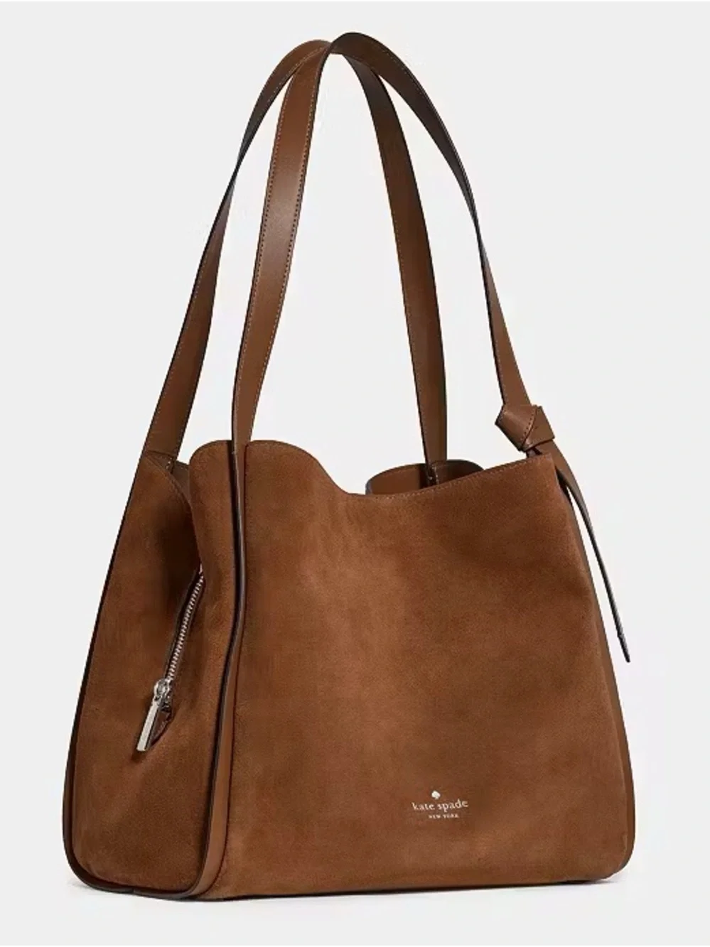 ♠️Kate Spade Knott Suede Large Carryall Shoulder Bag, Warm Gingerbread NEW NWT